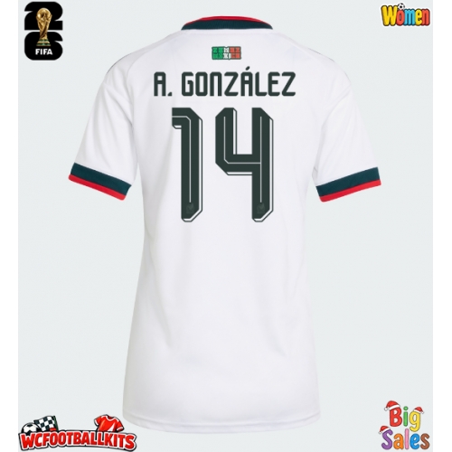 Mexico Armando Gonzalez #14 Replica Away Stadium Shirt for Women World Cup 2026 Short Sleeve